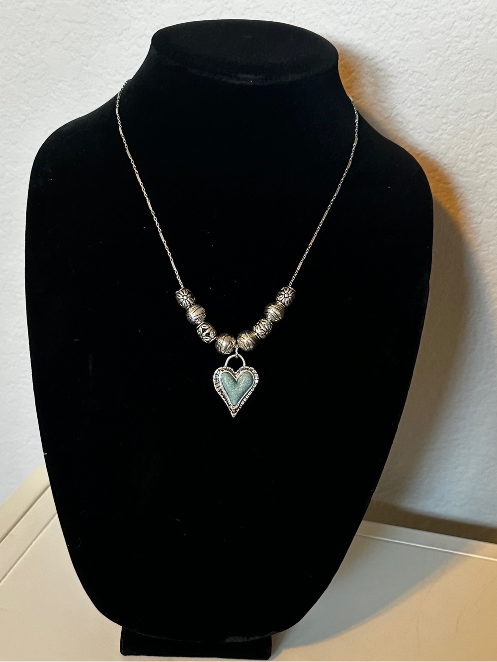 Handcrafted Silver-Tone Heart Pendant Necklace
